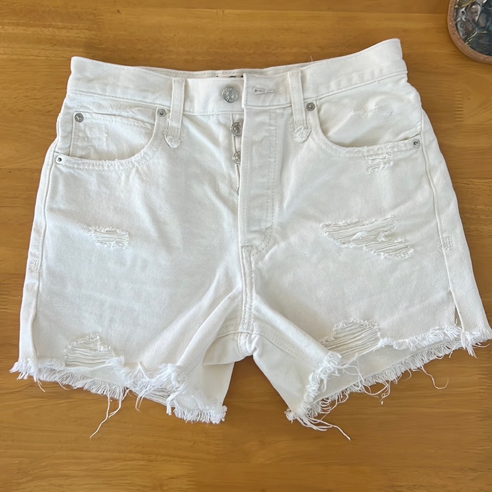 Free people white denim shorts